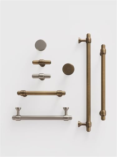 NVIIDRBL Massiv Messing Französisch Retro Antik Küche Schrank Tür Schublade Kleiderschrank Griffe T-bar 1Pcs(CH039-AB-N25) von NVIIDRBL