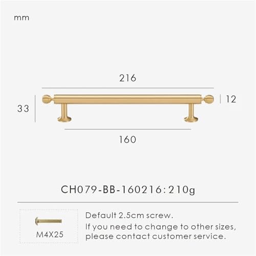 NVIIDRBL Massiv Messing Küchenschrank Möbel Schublade Schrank Türgriff Runde T-Bar Kleiderschrank Pull 1Pcs(CH079-BB-160216) von NVIIDRBL