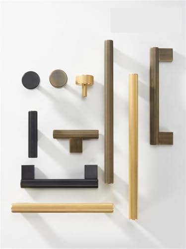 NVIIDRBL Massiv Messing Linear Küchenschrank Lange T-Bar Möbel Kleiderschrank Schubladengriffe Ziehen Schrankstangen 1Stk(CH052-BLK-96118) von NVIIDRBL