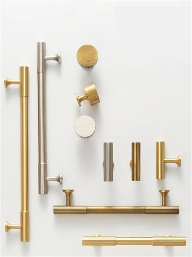 NVIIDRBL Massiv Messing Vertikale Linien Linear Küchenschrank Schubladengriff Ziehen 1Stk(CH010-BN-96136) von NVIIDRBL