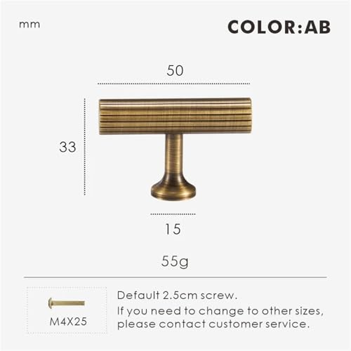 NVIIDRBL Massiver Messing Art Deco Vertikale Linien Linear Küchenschrank Schlafzimmer Kleiderschränke Langer Schubladengriff 1Stk(CH010-AB-T50) von NVIIDRBL