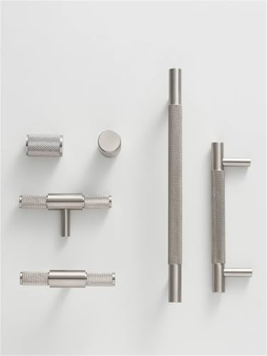 NVIIDRBL Massives Messing Diamantschliff Kreuz Rändel Muster Silber gebürstet Küchenschrank Griffe Kleiderschrank ziehen(CH036-BN-T80) von NVIIDRBL