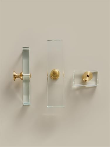 NVIIDRBL Messing Acryl Schrank Schublade Kleiderschrank Tür Möbel Rechteckigen Griff T-bar Pull 1Pcs(CH023-10027) von NVIIDRBL