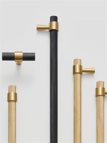 NVIIDRBL Messing Diamant Cut Kreuz Rändel Muster Tür Griff T-Bar Schublade Kleiderschrank Ziehen Drop Verschiffen 1Pcs(CH016-BLB-192224) von NVIIDRBL