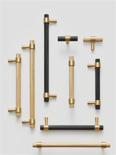 NVIIDRBL Messing Diamantschliff Kreuz Rändel Muster Küchenschrank Griff T-Bar Schublade Kleiderschrank Pull Drop 1Pcs(CH016-BLB-160192) von NVIIDRBL