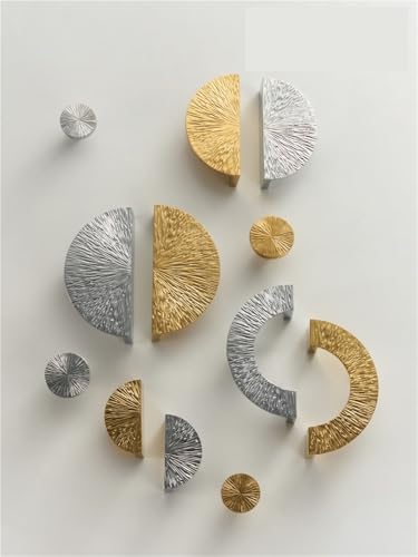 NVIIDRBL Messing Exquisite Muster Schrank Kleiderschrank Tür Halbmond Griff Gold Silber Möbel Pull 1Pcs(CH085-BC-C6475) von NVIIDRBL