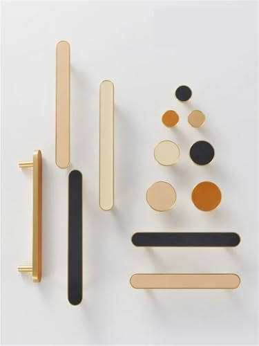 NVIIDRBL Messing Kuh Leder Möbel Griffe Kreis Lange Geformt Kleiderschrank Luxuriöse Schrank Tür Ziehen 1Pcs(CH073-Orange-96130) von NVIIDRBL