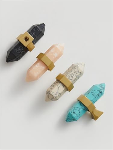 NVIIDRBL Messing Marmor Weiß Schwarz Rosa Blau Dekorative Möbel Kleiderschrank Tür Schrank Schublade T-bar 1Pcs(Blue) von NVIIDRBL