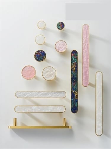 NVIIDRBL Runde weiß rosa Shell Farbe Schrank Kleiderschrank Möbel Griffe 1 Stücke(CH073-Pink-128162) von NVIIDRBL