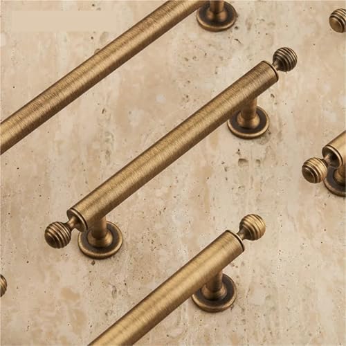 NVIIDRBL Vintage Bronze Massivem Messing Schrank Runde Ball Schrank Griffe Chrom Möbel Hardware 1Pcs(C-5654-224MM-Bronze) von NVIIDRBL