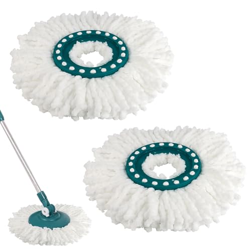 2 Stück Bodenwischer Ersatzbezug für Leifheit, Mop Ersatzkopf Kompatibel Mit Leifheit Clean Twist Disc Mop Systèmes, Wischmopp Kopf Ersatz Mikrofaser, Wischmop Ersatzteile für Alle Bodenarten von NVIYAM