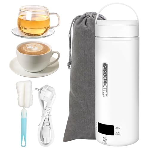 Mini Wasserkocher,500ML Reise Wasserkocher,Reisewasserkocher Klein, Tragbarer Elektrischer Wasserkochers,220V/300W Wasserkochers to go,3 in 1 Reisewasserkocher 0 5 liter,Travel Kettle für Tee/Kaffee von NVIYAM