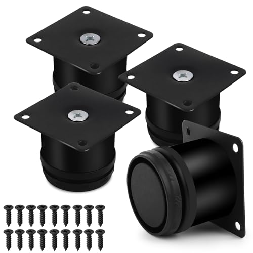 NVIYAM 4er Set MöBelfüße Verstellbar Schwarz Sofafuß MöBelbeine 50mm Stellfüße Schrankfüße Verstellbare Füße Tischbeine MöBelfuß HöHenverstellbar Schrankbeine HöHenverstellbare Füße Schrauben Inklusiv von NVIYAM