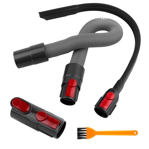 NVIYAM 5-Teiliges Set Staubsauger Zubehör für Dyson, Verlängerungsschlauch + Flexible Fugendüse + Adapter Zubehör +Schalterverschluss + Reinigungsbürste für Dyson V7 V8 V10 V11 V15 Staubsauger von NVIYAM
