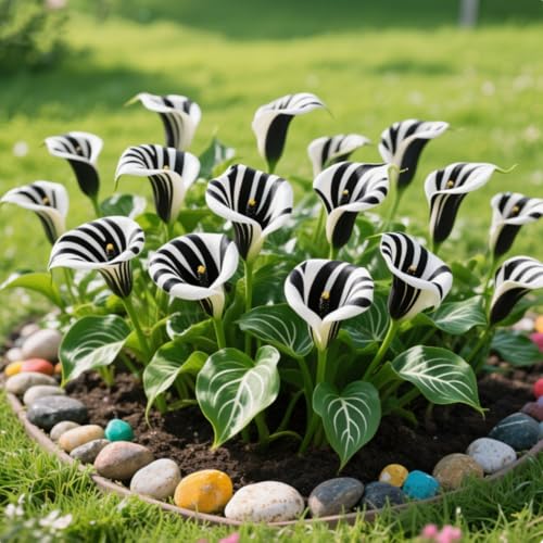 Calla-Lilien-Rhizome/Perfekt als Gartendekoration/Winterhart/Einzigartige Form/hoher Zierwert/(NVNJHJN)-6 Rhizome-D von NVNJHJN