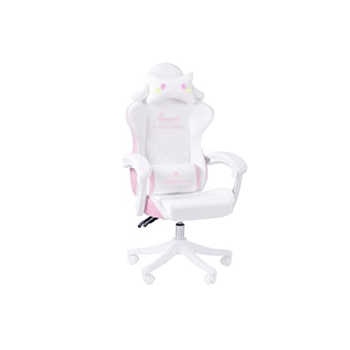 NVNVNMM Bürostuhl, Macaron-Serie, Computerstuhl, niedliches Mädchen, Gaming-Stuhl, hebbarer Drehstuhl, Anker, Live-Gaming-Stuhl (Farbe: Rosa) von NVNVNMM