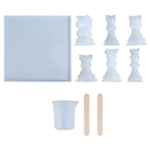 1 Set Schachfiguren, Kristall-Epoxidharz-Form, handgefertigt, Schachborad, Gießwerkzeug, Harzformen, Silikon-Schmuck von NVOQILIN