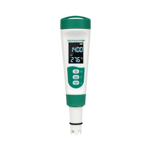 5-in-1 Digitaler Wassertester, leicht zu transportieren, Wasserzähler für Salzgehaltstemperatur, für Pools und Dusche, Salzgehaltstester von NVOQILIN