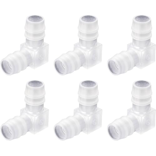 6 x 1,27 cm Schlauchstutzen, 90 Grad Winkelstück, L-Armaturen, Spleißadapter, Wasserrohrverbinder, einfach zu bedienende Bewässerungsrohrverschraubungen für Aquarien von NVOQILIN