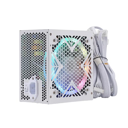 Gaming-PC-Netzteil, 650 W-850 W, fortschrittliche Kühlung und bunte LED-Beleuchtung mit 24-poligem (20 + 4-polig), 8-poligem Anschluss, Metallgehäuse-Netzteil von NVOQILIN