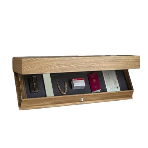 NVOQILIN Aufbewahrungsbox mit Geheimfach für Wertsachen Verdecktes Fach Privatsphäre Organizer Holz Weinschrank Schweberegal Büro Schreibtisch von NVOQILIN