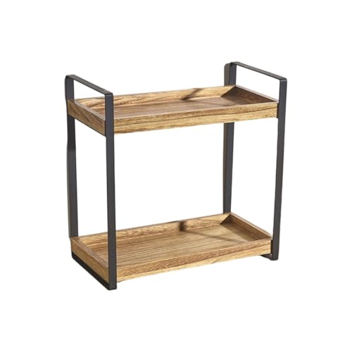 NVOQILIN Mehrzweck-Aufbewahrungs-Organizer für Schreibtisch und Theke, mit stabiler Holz- und Metallkonstruktion, für den täglichen Gebrauch, Kosmetik-Organizer von NVOQILIN