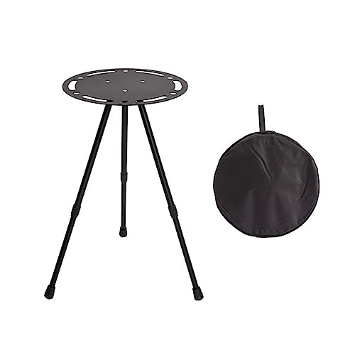 NVOQILIN Tragbarer kleiner klappbarer runder Tisch, höhenverstellbar, Aluminiumlegierung, Tisch für Camping, Picknicks und selbstfahrende Touren, Aluminiumlegierung, höhenverstellbar von NVOQILIN