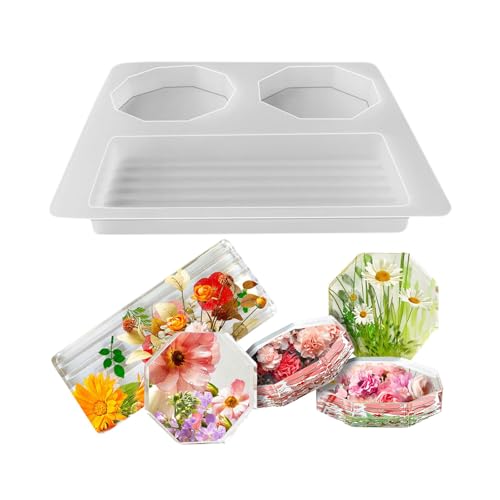 Silikonformen mit 3 Mulden, leicht zu entformen, Epoxidharz, Silikon-Textur für Epoxidharz-Untersetzer und Bastelformen Silikonformen mit 3 Mulden, leicht zu entformen, Epoxidharz, Silikon-Textur für Epoxidharz-Untersetzer und Bastelformen von NVOQILIN