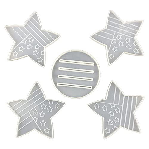 Stern-Harzform, 4 Stück mit 1 Halter, Aufbewahrung, Epoxidguss, Heimdekoration, Schmuck-Set von NVOQILIN