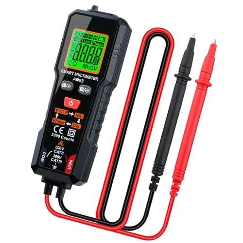 Tragbares AN93 Multimeter, Handmultimeter mit LED-Taschenlampe und genauer Spannungsmessung, automatische Reichweite, hohe Präzision von NVOQILIN