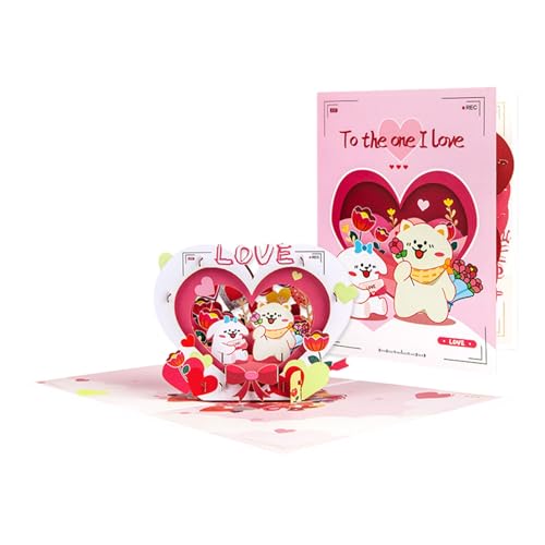 Valentinstagskarte mit Bilderrahmen und handgemachter Tier-Grußkarte mit Umschlag, elegante Überraschungskarte zum Jahrestag oder Geburtstag Valentinstagskarte mit Bilderrahmen und handgemachter Tier-Grußkarte mit Umschlag, elegante Überraschungskarte zum Jahrestag oder Geburtstag von NVOQILIN