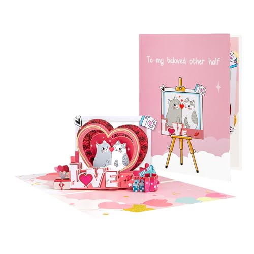 Valentinstagskarte mit Bilderrahmen und handgemachter Tier-Grußkarte mit Umschlag, elegante Überraschungskarte zum Jahrestag oder Geburtstag Valentinstagskarte mit Bilderrahmen und handgemachter Tier-Grußkarte mit Umschlag, elegante Überraschungskarte zum Jahrestag oder Geburtstag von NVOQILIN