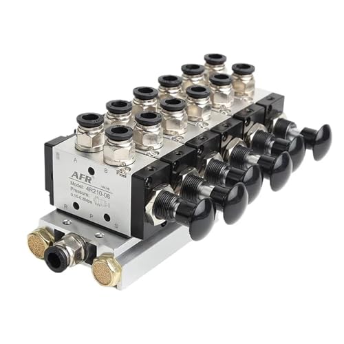 NVSFZGIYG 4R210-08 2F-10F Manuelles Ventil 2-Wege-5-Positionen-Push- und Pull-Pneumatikschalter des Ventilkombinationsventilverteilers(8 in 6 Out) von NVSFZGIYG