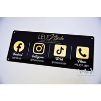 Business Social Media Instagram Facebook Zeichen | Salon Schild Schönheit Friseur Kosmetikerin Marketing von NVSprinting