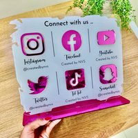 Multi Logo Instagram Facebook Business Social Media Zeichen | Salon Schild Schönheit Friseur Kosmetikerin Marketing von NVSprinting