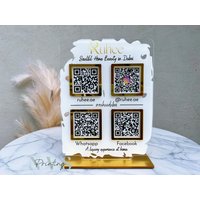 Multi Qr Codes Scan Instagram Facebook Business Acrylschild Salon Friseurin Kosmetikerin Social Media Schild Nach Maß Personalisiert von NVSprinting