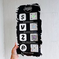 Wand Qr Code Business Sign, Scan To Pay Schild, Cashapp Zahlungsschild, Paypal Social Media Small Payment Plaque von NVSprinting