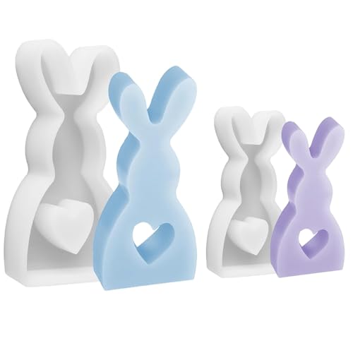 2 Stück Ostern Kaninchen Silikonformen Gießformen, Silikonform Ostern, 3D Kaninchen Gießform Ostern, Ostern Hase Backform, DIY Hasenform für Wohndekoration Kunst Dekoration von NVTRSD