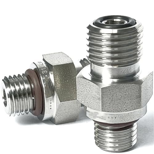NVVVNX 6,35 mm (1/4 Zoll) VCR-Stecker auf 7/16-20UNF männliche Kupplung, Adater SUS316L Edelstahl, Rohrverschraubung, Verbindungsstück, Wasser, Gas, Öl von NVVVNX