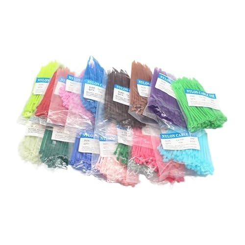 NVVVNX Kabelbinder, 100 Stück/Beutel, 18 Farben, 2,5 mm x 100 mm, 2,5 mm x 100 mm, selbstsichernd, Nylon, weiß, schwarz, Drahtbefestigungskabel (schwarz) von NVVVNX