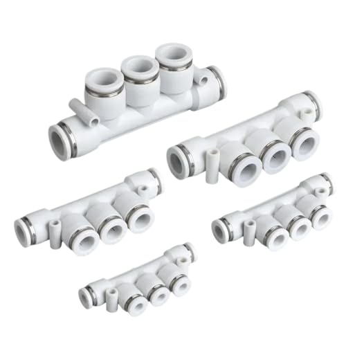 NVVVNX PKG PK Verteileranschluss, Schnellluftschlauchverschraubung, 12, 10, 8, 6, 4, Rohr, pneumatischer Steckverbinder, 4 mm, 6 mm, 8 mm, 10 mm, 12 mm (PKG10–8), 5 Stück von NVVVNX