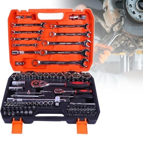 82-teiliges Autoreparaturset, Steckschlüssel-Werkzeugkasten Aus Chrom-Vanadium-Stahl Mit Ratschenschlüssel, Leicht Zu Tragen, Robust Und Langlebig, In Verschiedenen Ausführungen Und Größen Erhältlich von NVYAZJ