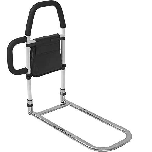 Bettgitter, Hilfshalterungen, Einstellbare, Faltbare Sicherheitsstabilität, Lager 150 Kg, Mit Seitlichem Griff, PU-Armlehnen-Aufbewahrungstasche Für Senioren, Ältere Menschen, Schwangere Frauen von NVYAZJ