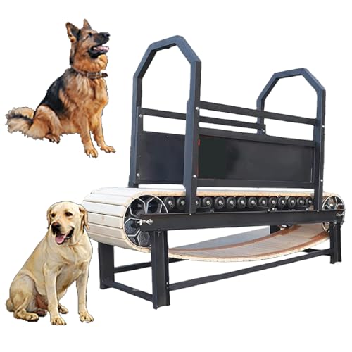 Dog Pacer Laufband, Dog Slatmill, 50 Kg/110 Lb Tragkraft, Vergrößerte Kanalstahlbasis Und Geschlossene Leitplanken Für Große/mittelgroße Hunde Im Innen- Und Außenbereich von NVYAZJ