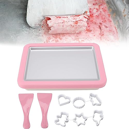 Eiscreme-Rollerplatte, Praktisch, Sicher, Gesund, Geschmacksneutral, Antihaftbeschichtet, Mehrzweck-Eismaschine Mit 2 Spateln Und 6 Modellen Für Selbstgemachtes, Gefrorenes Joghurt-Dessert von NVYAZJ