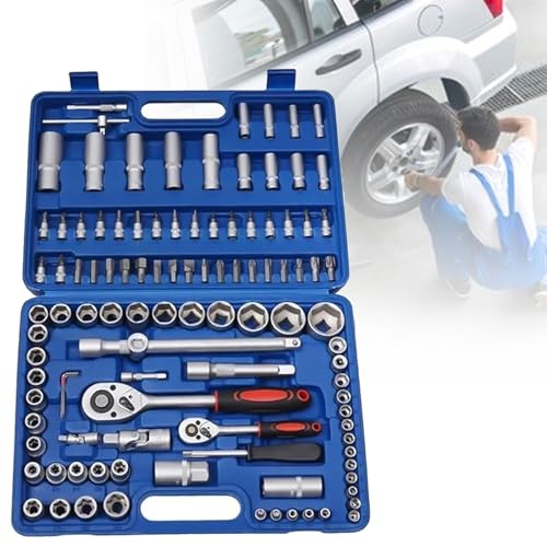 NVYAZJ 108-teiliges Autoreparatur-Werkzeugset, Multifunktions-Ratschenschlüssel Mit Manuellem Steckschlüsseleinsatz, Karbonstahlmaterial, Große/kleine Lenkgelenke, Präzision Und Zuverlässigkeit NVYAZJ 108-teiliges Autoreparatur-Werkzeugset, Multifunktions-Ratschenschlüssel Mit Manuellem Steckschlüsseleinsatz, Karbonstahlmaterial, Große/kleine Lenkgelenke, Präzision Und Zuverlässigkeit von NVYAZJ