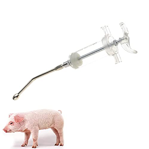 NVYAZJ 2pc 50ml Veterinärmedizinspritze, Wiederverwendbare Fütterungsspritze, Tiermedizin für Rinder Schafe Ziegen Haustieren orale Injektion, einfach zu bedienen, für Tierfütterung und Medizin von NVYAZJ