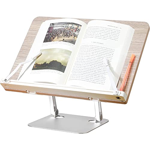 Schreibtisch-Lese- Und Schreibbuchständer Aus Holz, Faltbarer Und Tragbarer Aluminiumsockel, Höhen- Und Winkelverstellbar Mit Stiftschlitz Für Bücher, Gemälde, Tablets, Notizbücher, Schreiben von NVYAZJ