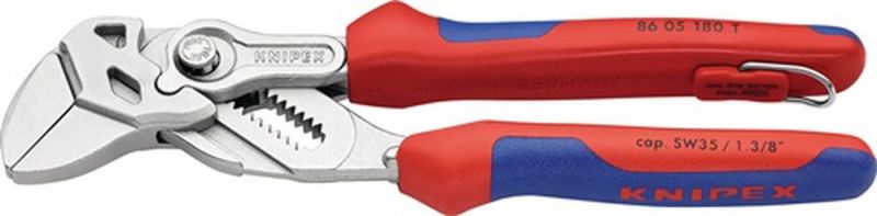NW-KNIPEX Zangenschlüssel (Länge 180 mm Spannweite 40 mm / verchromt Mehrkomponenten-Hüllen) - 86 05 180 T von NW-KNIPEX