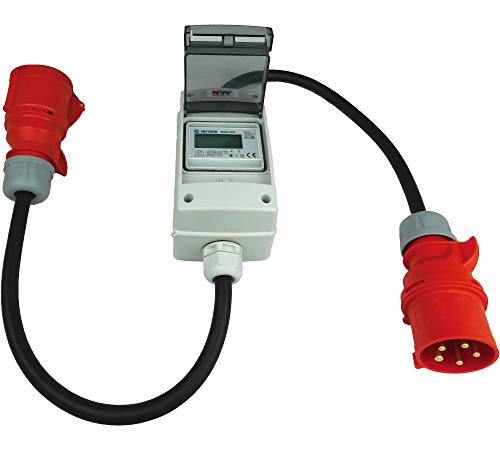 NWP 32A 400V CEE Adapter - mobiler digitaler Stromzähler - geeicht - (mit Reset) IP44-3-phasig von NWP